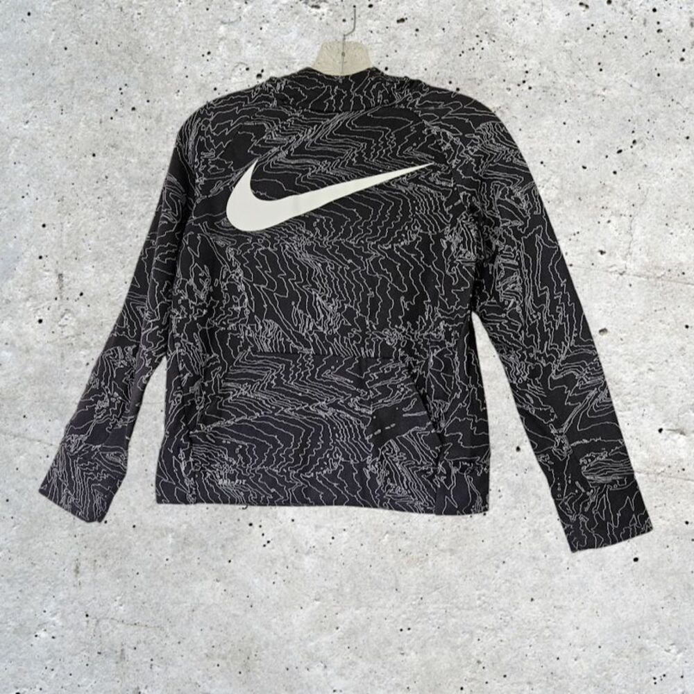 Nike Boys Athletic Therma Drifit Hoodie Long Sleeve Sweatshirt Black Size M